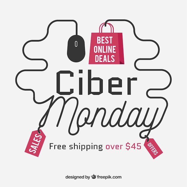 Free Vector creative cyber monday design in flat style