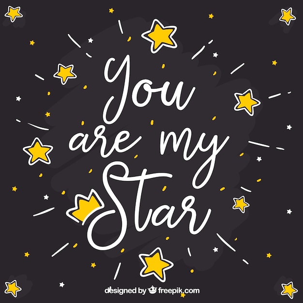 Free vector creative dark star background with lettering