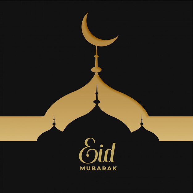 Creative darkand golden eid mubarak mosque design