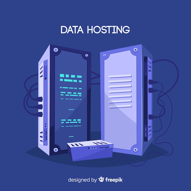 Free vector creative data hosting concept