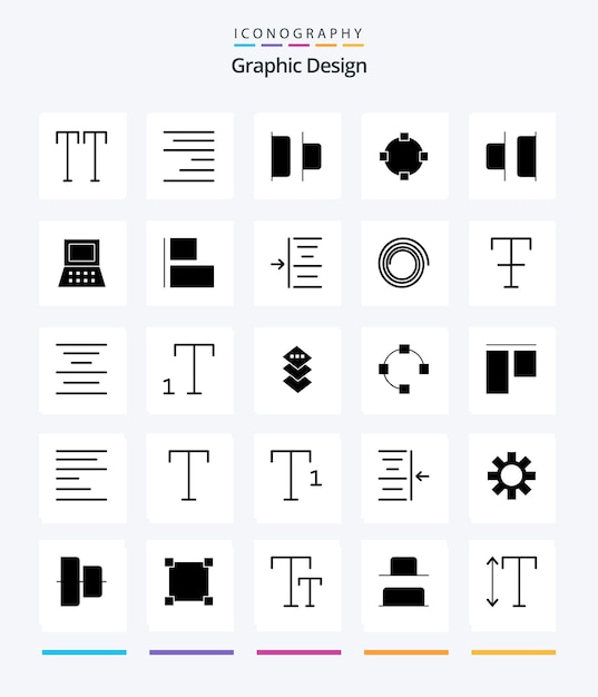 Free vector creative design 25 glyph solid black icon pack such as hardware laptop left right distribute