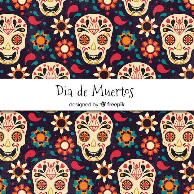 Free Vector creative dia de muertos pattern