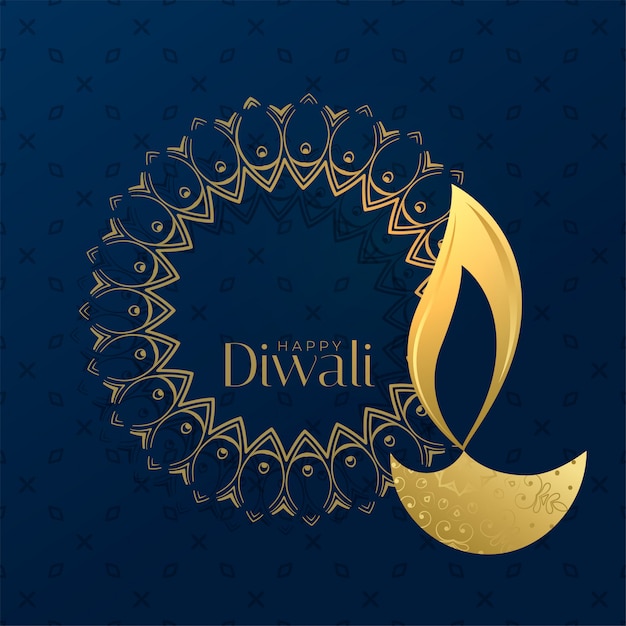 Free vector creative diwali background with diya and text space