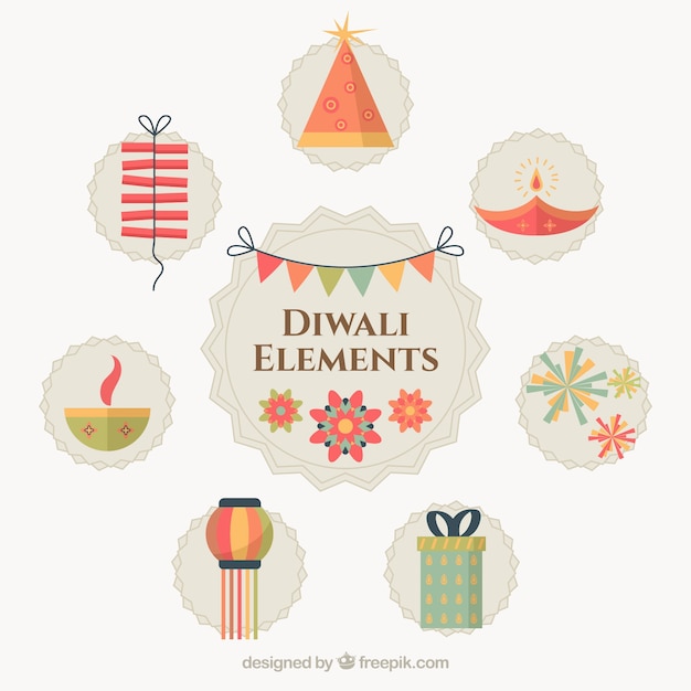 Free Vector creative diwali elements