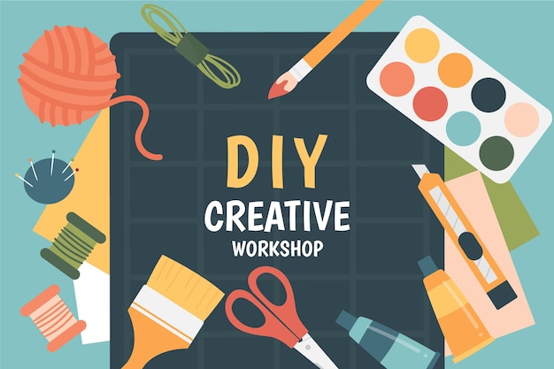 Free vector creative diy workshop illustrated