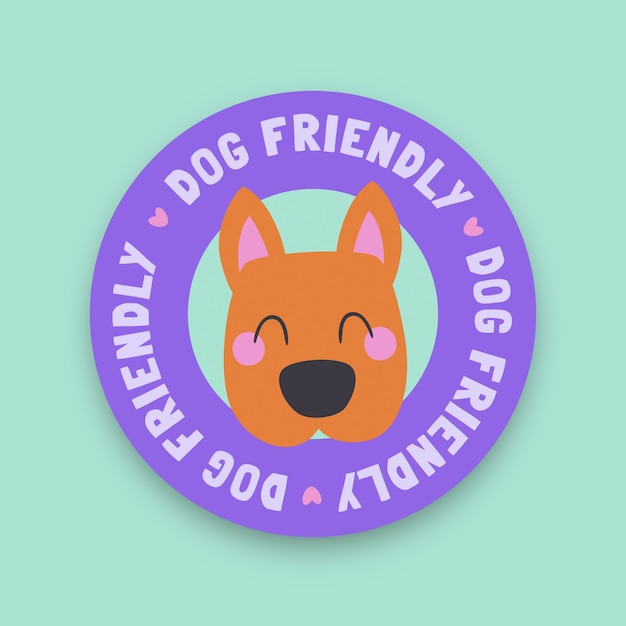 Free vector creative dog friendly circle sticker