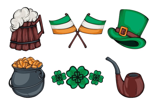 Creative drawn st. patrick's day elements