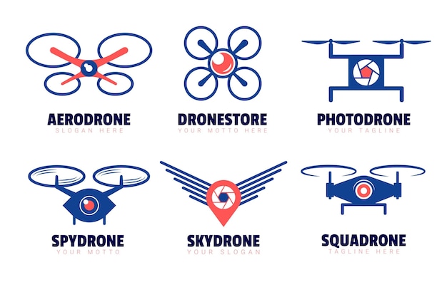 Free Vector creative drone logo template set