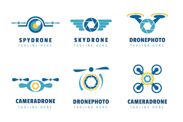 Creative drone logo template set