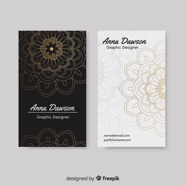 Creative elegant business card in mandala style