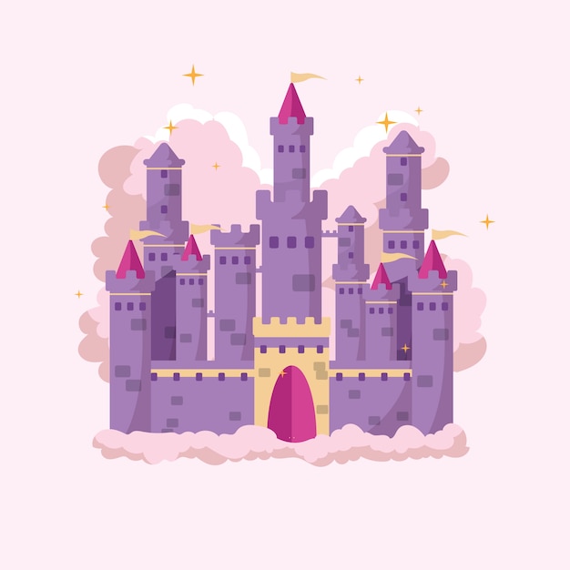 Free Vector creative fairy tale castle illustrated