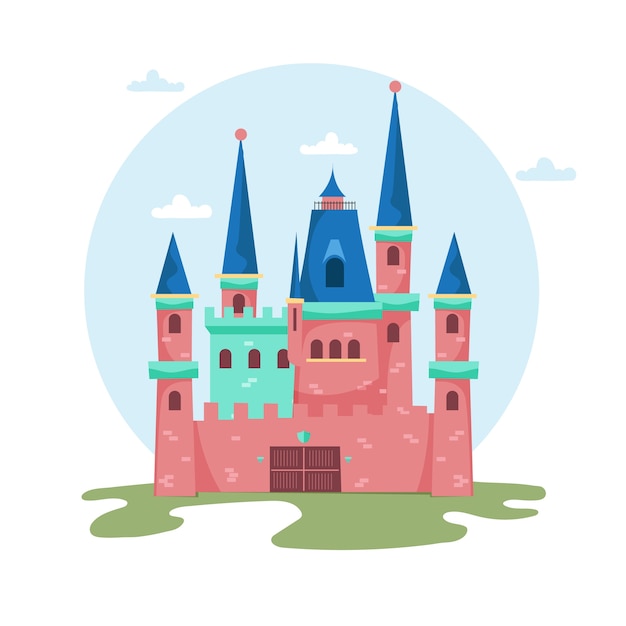 Free Vector creative fairy tale castle