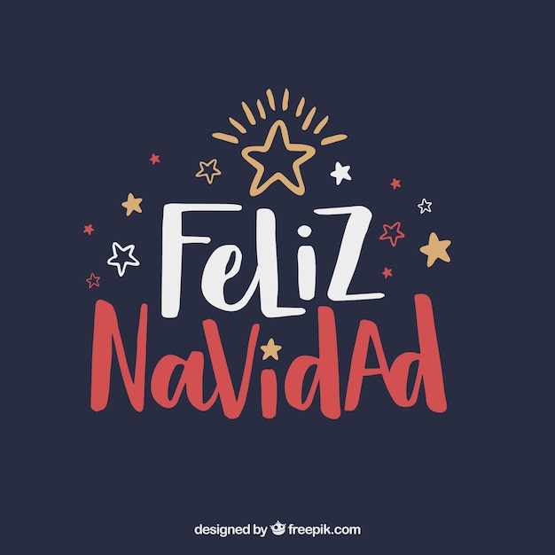 Creative feliz navidad lettering background