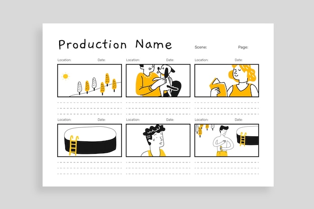 Creative film storyboard