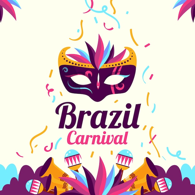 Creative flat brazilian carnival