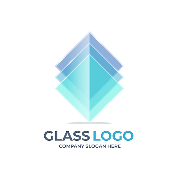 Creative flat design glass logo template