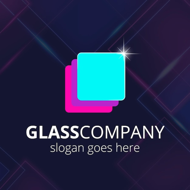 Free Vector creative flat design glass logo template