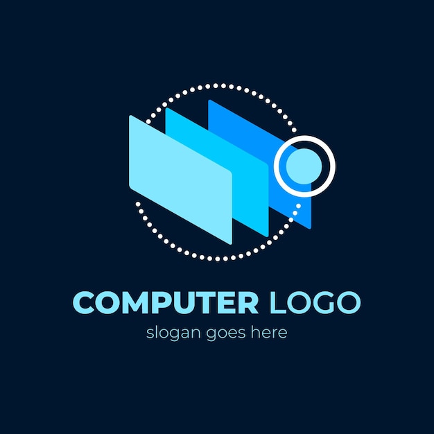 Free Vector creative flat design laptop logo template