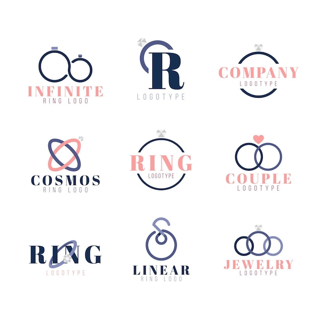 Free Vector creative flat design ring logo templates