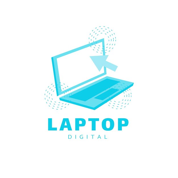 Creative flat laptop logo template