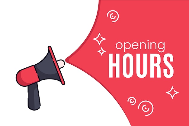 Free Vector creative flat new opening hours sign