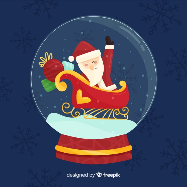 Free Vector creative flat snowball globe concept