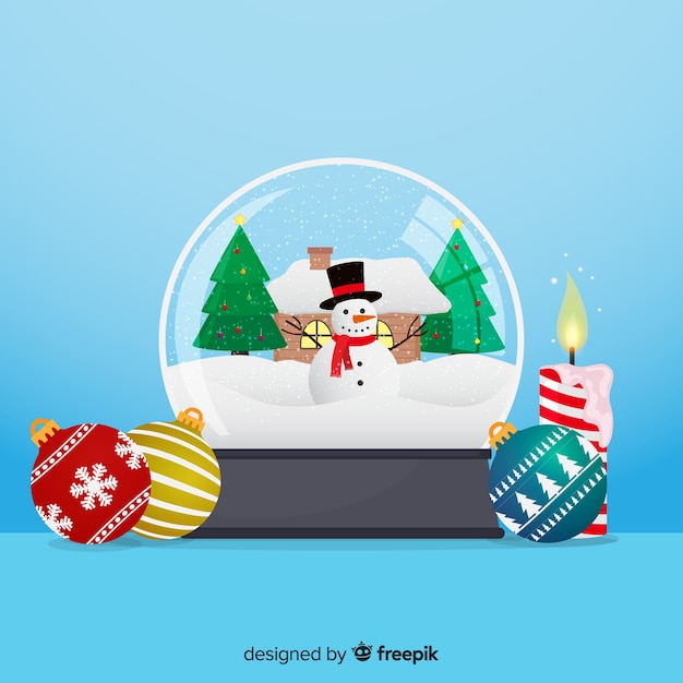 Free Vector creative flat snowball globe concept