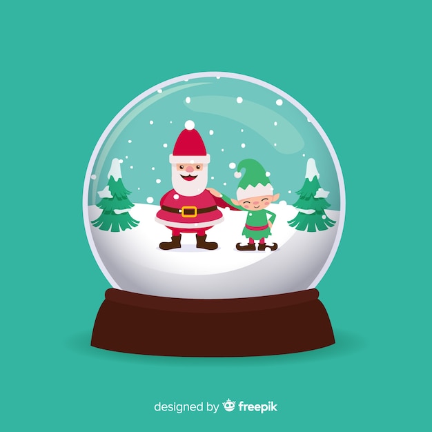 Creative flat snowball globe design