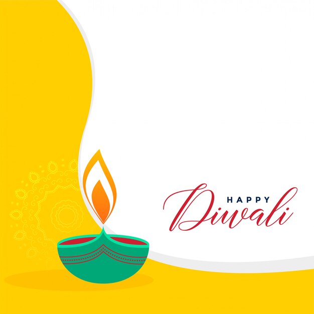 Creative flat style diwali greeting background