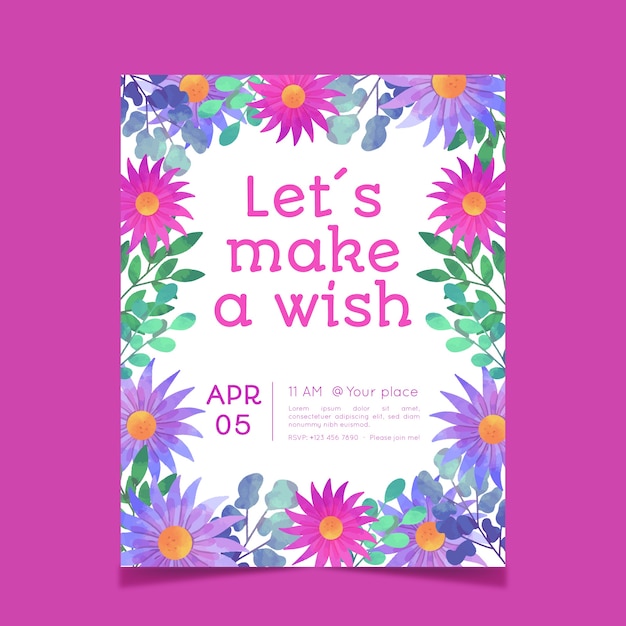 Creative floral birthday card template