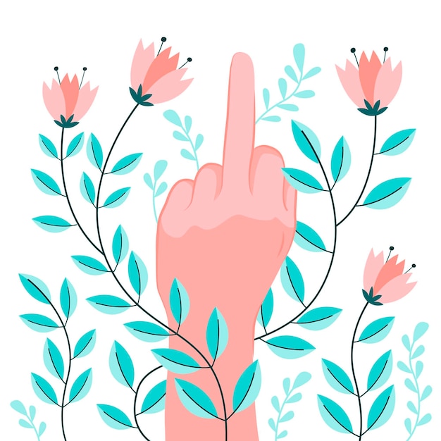 Creative floral fuck you symbol