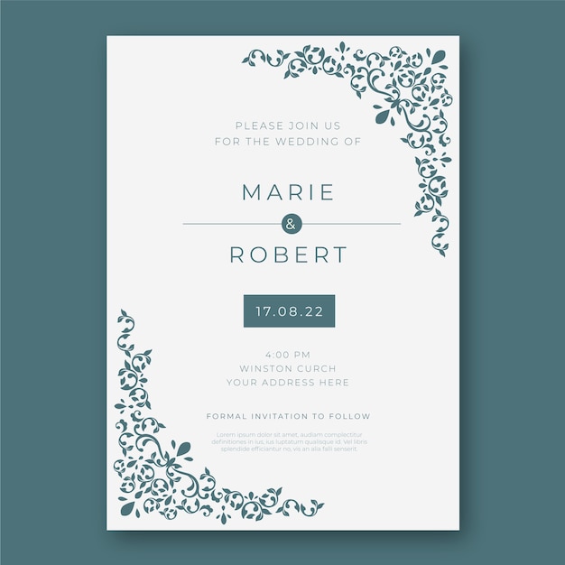 Creative formal wedding invitation