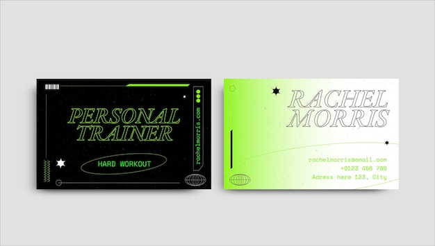 Creative futuristic trainer sport business card template