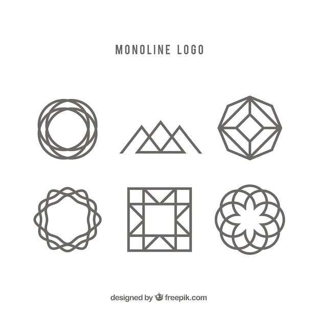 Free vector creative geometric monoline logos