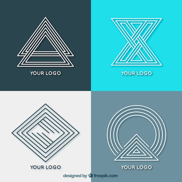 Free vector creative geometric monoline logos