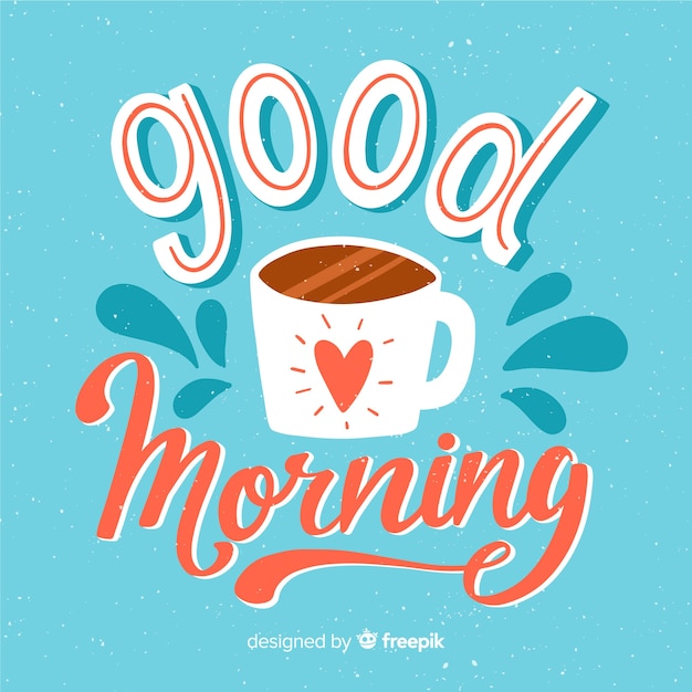 Free Vector creative good morning lettering background