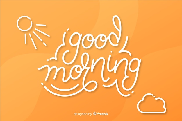 Free Vector creative good morning lettering background