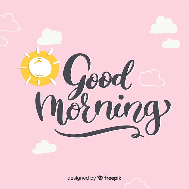 Free Vector creative good morning lettering illustration