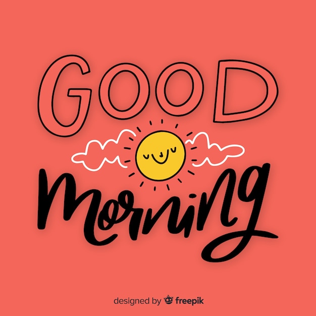 Creative good morning lettering illustration