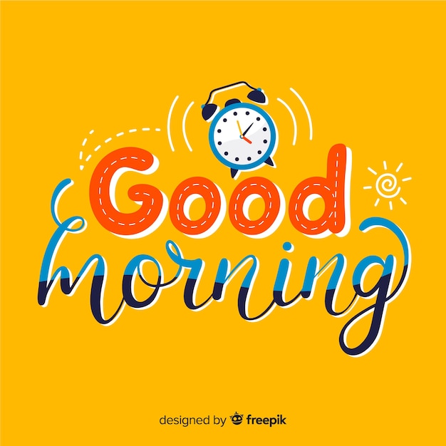 Creative good morning lettering illustration