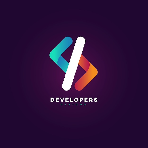 Creative gradient code logo