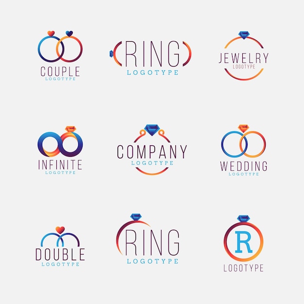 Creative gradient design ring logo templates