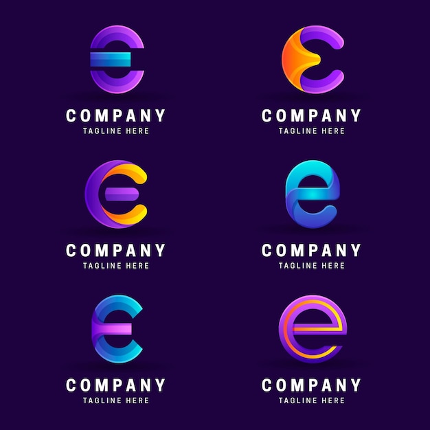 Free vector creative gradient e logo collection