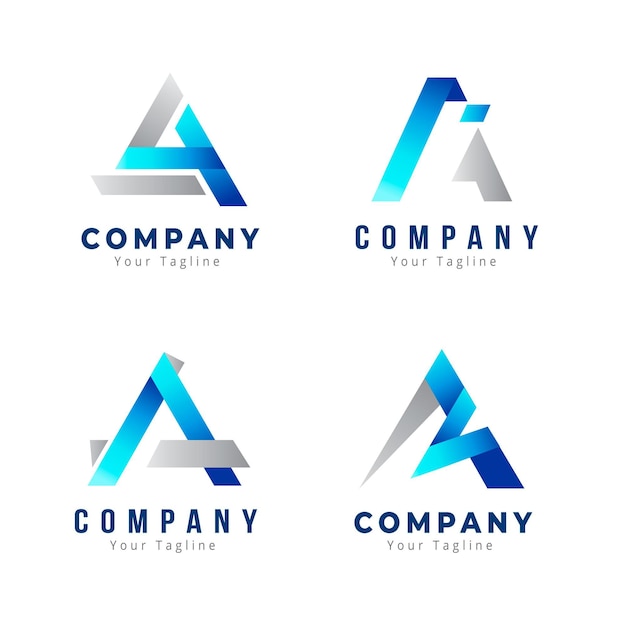 Free Vector creative gradient a logo collection