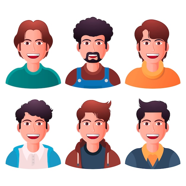 Creative gradient profile icons collection