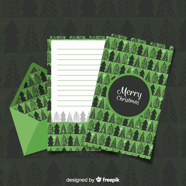 Free Vector creative green christmas envelope