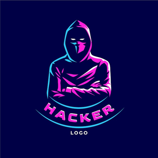 Free Vector creative hacker logo template