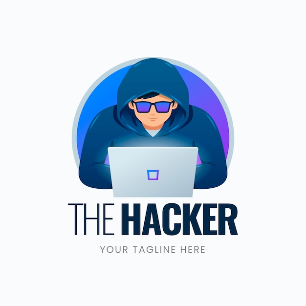 Free Vector creative hacker logo template