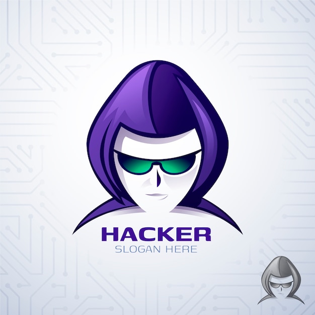 Free Vector creative hacker logo template