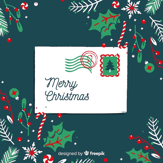 Creative hand drawn christmas background